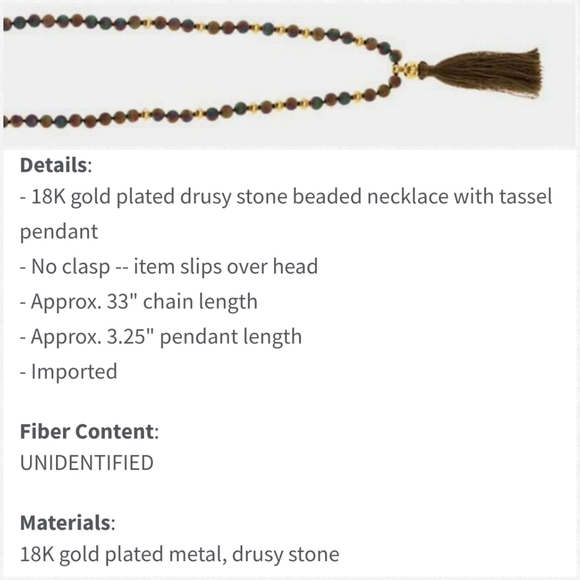 Gorjana Hannah Druzy Tassel Necklace - Picture 6 of 6